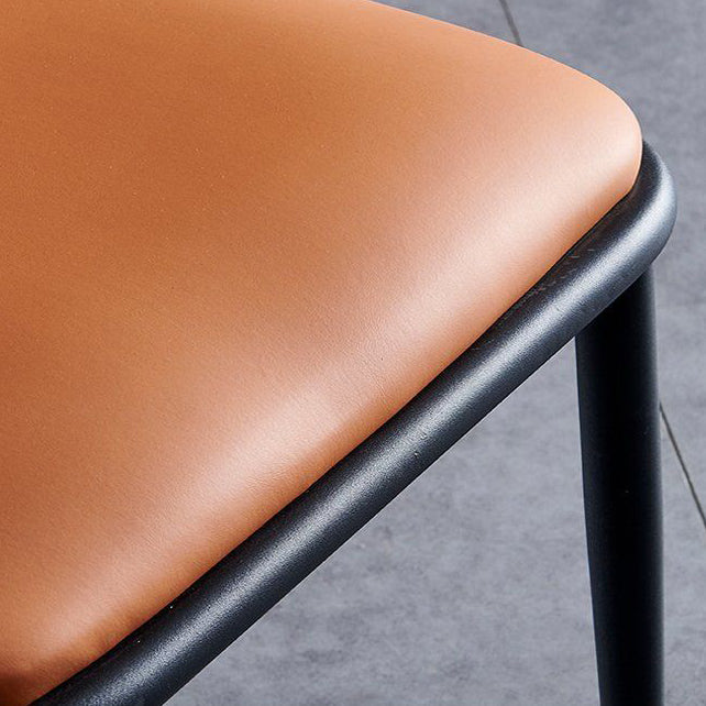 Chaise latéral à dos intérieure en métal contemporain en métal solide à dos solide