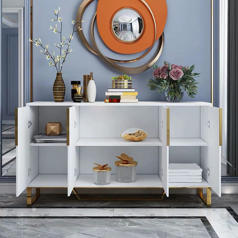 4 Türen Glam Buffet Spiegel Schränke Buffet Sideboard für Wohnzimmer