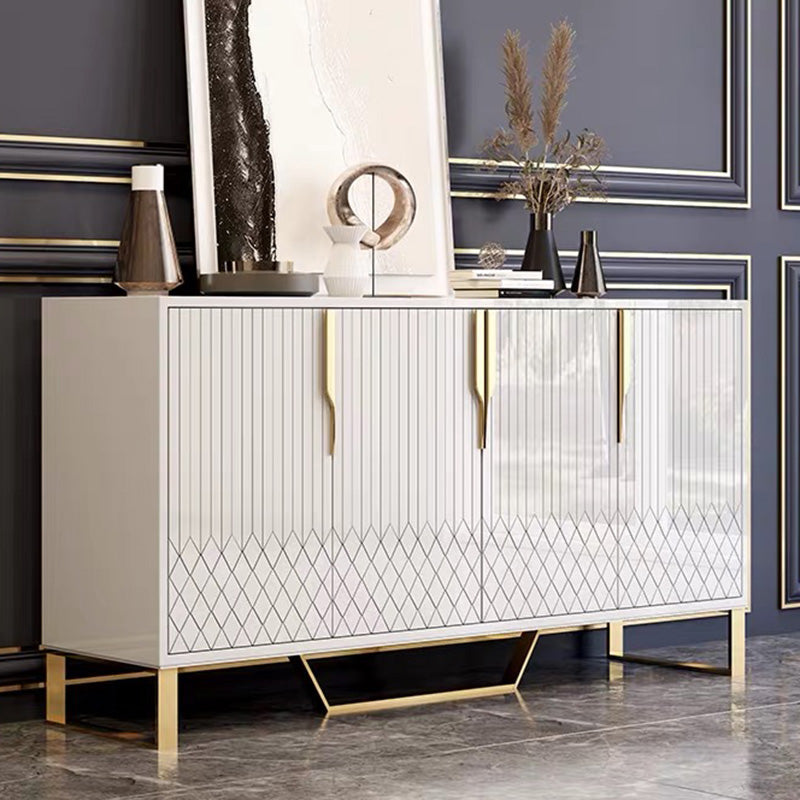 4 Türen Glam Buffet Spiegel Schränke Buffet Sideboard für Wohnzimmer
