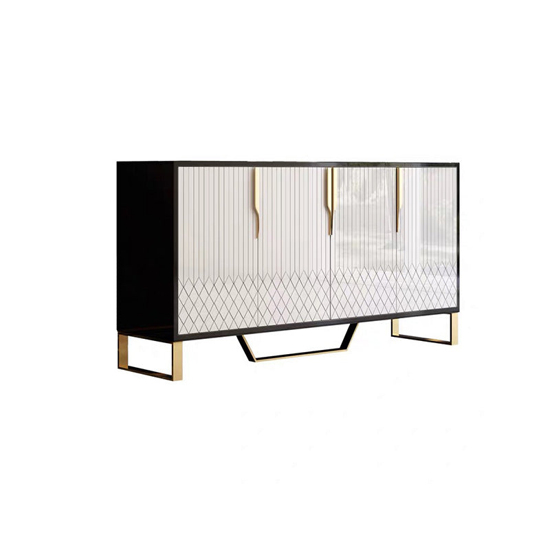 4 Türen Glam Buffet Spiegel Schränke Buffet Sideboard für Wohnzimmer