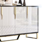 4 Türen Glam Buffet Spiegel Schränke Buffet Sideboard für Wohnzimmer