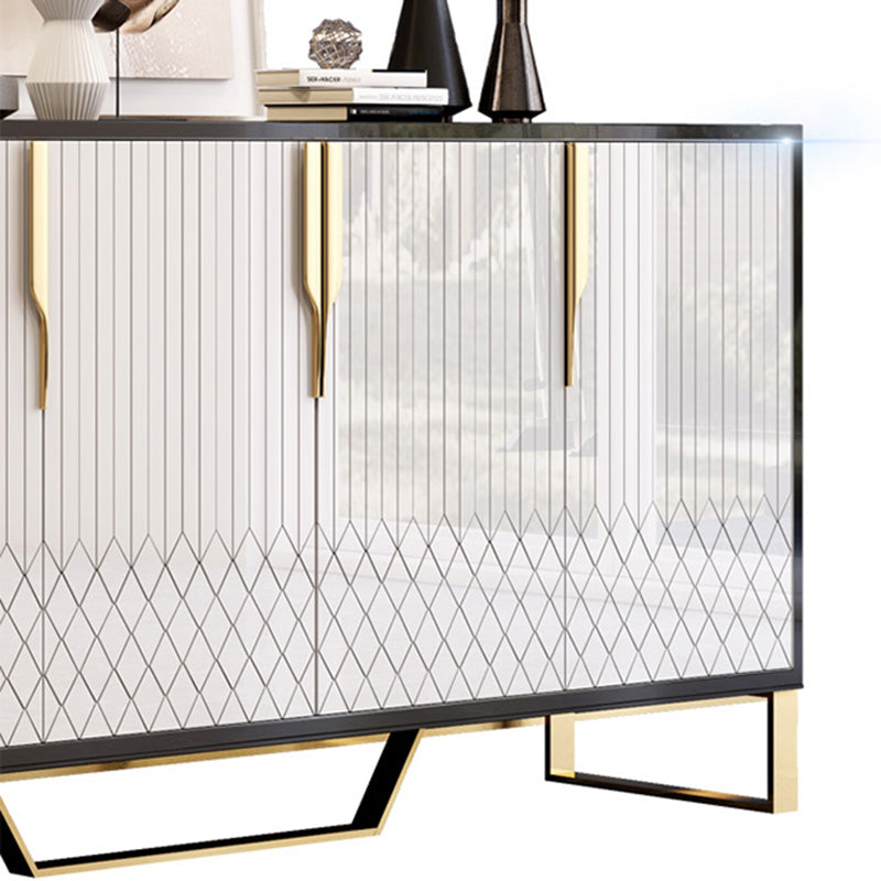 4 Türen Glam Buffet Spiegel Schränke Buffet Sideboard für Wohnzimmer