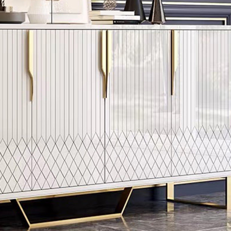 4 Türen Glam Buffet Spiegel Schränke Buffet Sideboard für Wohnzimmer
