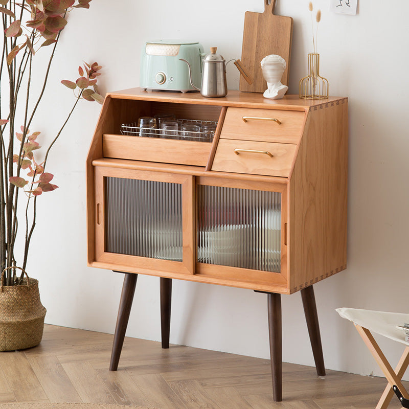 Modern Sliding Doors Sideboard 2 Drawers Sideboard Buffet Table 17" W X 39" H Clearhalo 'buffet_sideboard' 'Buffets & Sideboards' 'furn' 'furn_buffet_sideboard' 'Furniture' 'Kitchen & Dining Furniture' 6104918