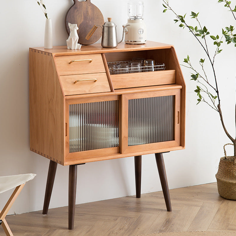 Modern Sliding Doors Sideboard 2 Drawers Sideboard Buffet Table 17" W X 39" H Clearhalo 'buffet_sideboard' 'Buffets & Sideboards' 'furn' 'furn_buffet_sideboard' 'Furniture' 'Kitchen & Dining Furniture' 6104921