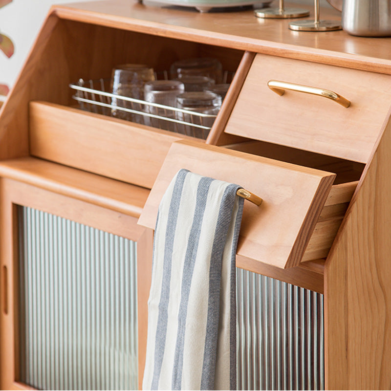 Modern Sliding Doors Sideboard 2 Drawers Sideboard Buffet Table 17" W X 39" H Clearhalo 'buffet_sideboard' 'Buffets & Sideboards' 'furn' 'furn_buffet_sideboard' 'Furniture' 'Kitchen & Dining Furniture' 6104927