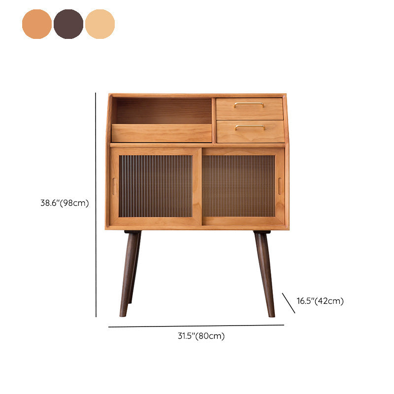 Modern Sliding Doors Sideboard 2 Drawers Sideboard Buffet Table 17" W X 39" H Clearhalo 'buffet_sideboard' 'Buffets & Sideboards' 'furn' 'furn_buffet_sideboard' 'Furniture' 'Kitchen & Dining Furniture' 6104931