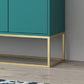 Tavolo da sideboard a 4 porte in legno massiccio glam con base di metallo