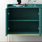 Tavolo da sideboard a 4 porte in legno massiccio glam con base di metallo