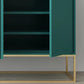 Tavolo da sideboard a 4 porte in legno massiccio glam con base di metallo