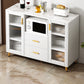 Modern Style Dining Server 2-drawer Sideboard Table with Open Storage 47.2"L x 13.4"W x 37.4"H White Clearhalo 'buffet_sideboard' 'Buffets & Sideboards' 'furn' 'furn_buffet_sideboard' 'Furniture' 'Kitchen & Dining Furniture' 6104946
