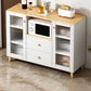Modern Style Dining Server 2-drawer Sideboard Table with Open Storage 47.2"L x 13.4"W x 37.4"H Natural Clearhalo 'buffet_sideboard' 'Buffets & Sideboards' 'furn' 'furn_buffet_sideboard' 'Furniture' 'Kitchen & Dining Furniture' 6104947