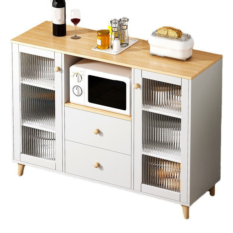 Modern Style Dining Server 2-drawer Sideboard Table with Open Storage Clearhalo 'buffet_sideboard' 'Buffets & Sideboards' 'furn' 'furn_buffet_sideboard' 'Furniture' 'Kitchen & Dining Furniture' 6104954