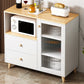 Modern Style Dining Server 2-drawer Sideboard Table with Open Storage 35.4"L x 13.4"W x 37.4"H Natural Clearhalo 'buffet_sideboard' 'Buffets & Sideboards' 'furn' 'furn_buffet_sideboard' 'Furniture' 'Kitchen & Dining Furniture' 6104955