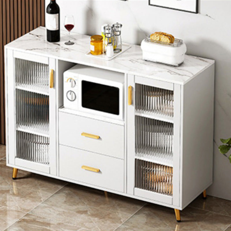 Modern Style Dining Server 2-drawer Sideboard Table with Open Storage Clearhalo 'buffet_sideboard' 'Buffets & Sideboards' 'furn' 'furn_buffet_sideboard' 'Furniture' 'Kitchen & Dining Furniture' 6104962