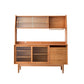 3 Drawer Side Board Adjustable Shelves Pine Solid Wood Credenza with Sliding Door
