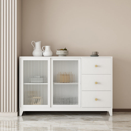 MODERNA SCHEDA LATULETA BIANCA 15,7 "Credenza in legno ingegnerizzato W con porta di vetro