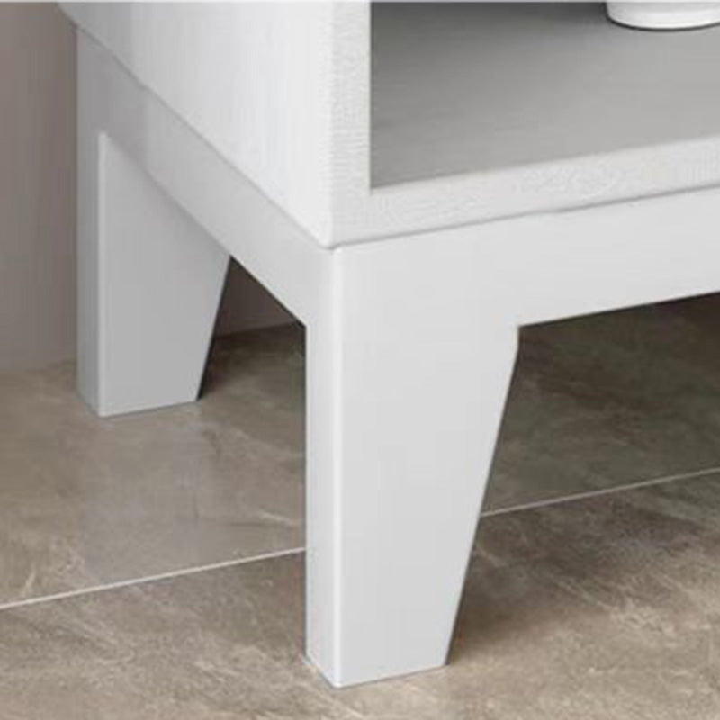 Panneau latéral blanc moderne 15,7 "W Credenza en bois d'ingénierie avec porte en verre