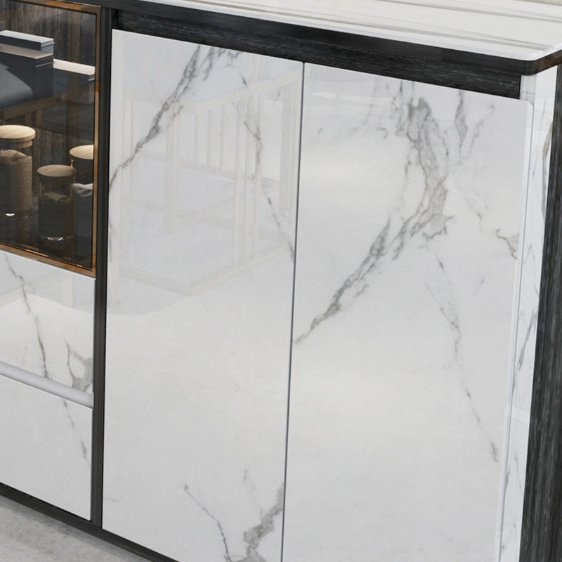 Armoires Glam Dining Buffet Portes en verre de 2 titres Buffet du buffet