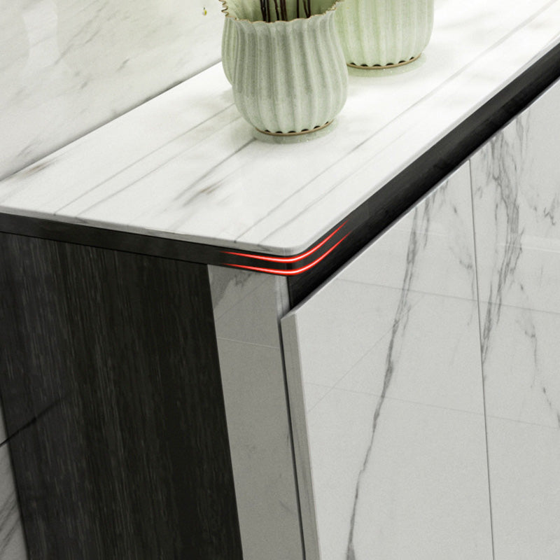 Armoires Glam Dining Buffet Portes en verre de 2 titres Buffet du buffet