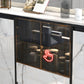 Armoires Glam Dining Buffet Portes en verre de 2 titres Buffet du buffet