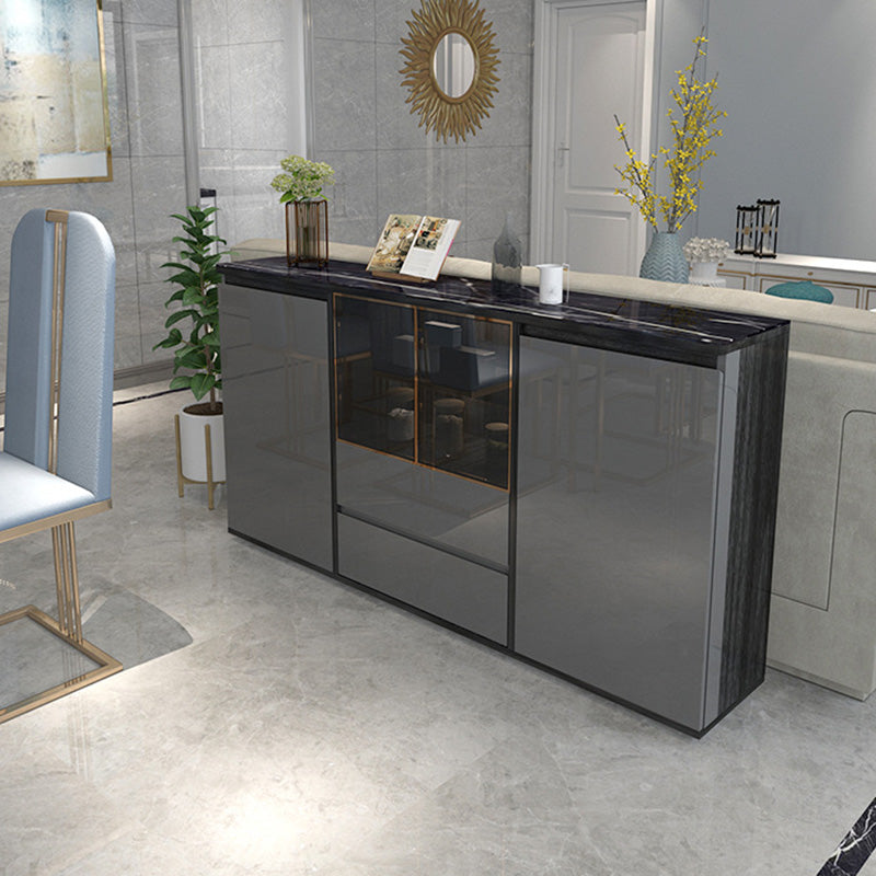 Armoires Glam Dining Buffet Portes en verre de 2 titres Buffet du buffet