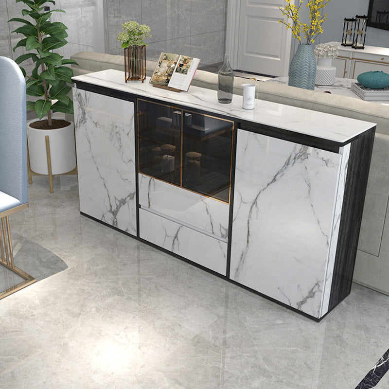 Armoires Glam Dining Buffet Portes en verre de 2 titres Buffet du buffet