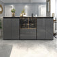 Armoires Glam Dining Buffet Portes en verre de 2 titres Buffet du buffet
