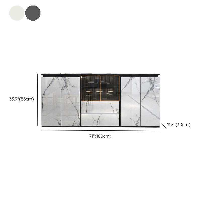 Armoires Glam Dining Buffet Portes en verre de 2 titres Buffet du buffet