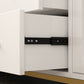 Server da pranzo del cassetto in legno ingegnerizzato bianco con gambe metalliche