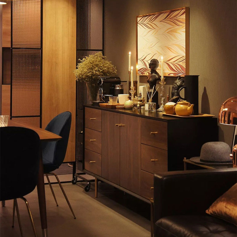 Moderno 6 cassetti Sideboard Pine in legno massiccio tavolo a buffet per soggiorno per soggiorno