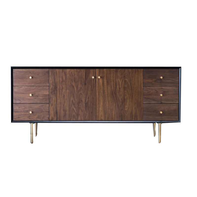 Moderno 6 cassetti Sideboard Pine in legno massiccio tavolo a buffet per soggiorno per soggiorno