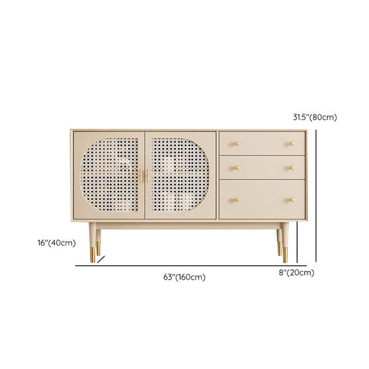 Glam Sideboard Table with Drawers Engineered Wood Buffet Table