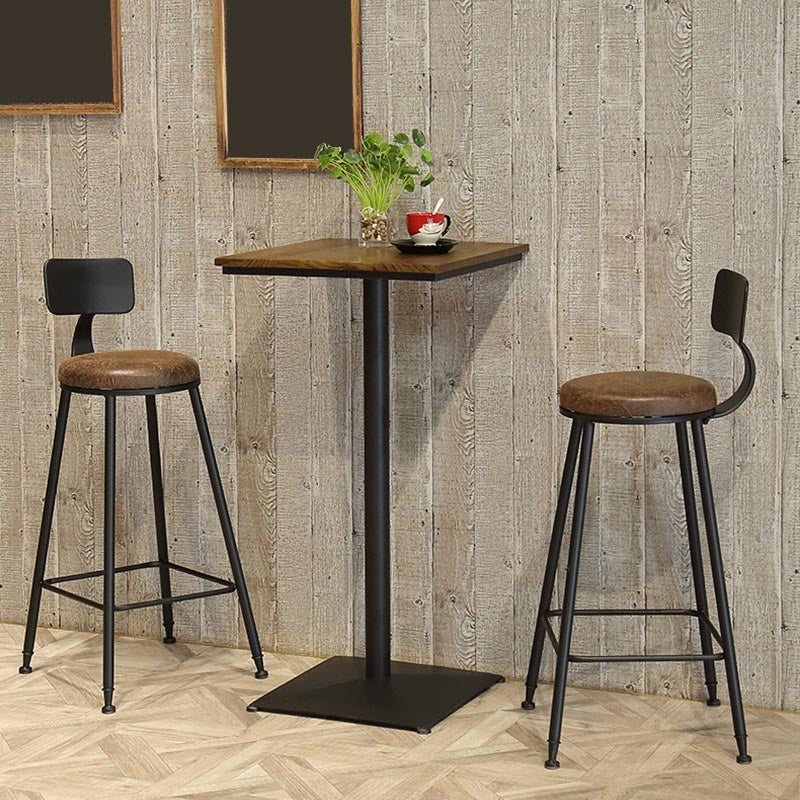 Industrial 1/3/4/5 Pieces Bar Table Set Round Pine Wood Counter Table with Stools for Cafe Clearhalo 'Bar Furniture' 'furn' 'furn_home_bar_bar_sets' 'Furniture' 'Home Bars & Bar Sets' 'home_bar_bar_sets' 'Kitchen & Dining Furniture' 6105181