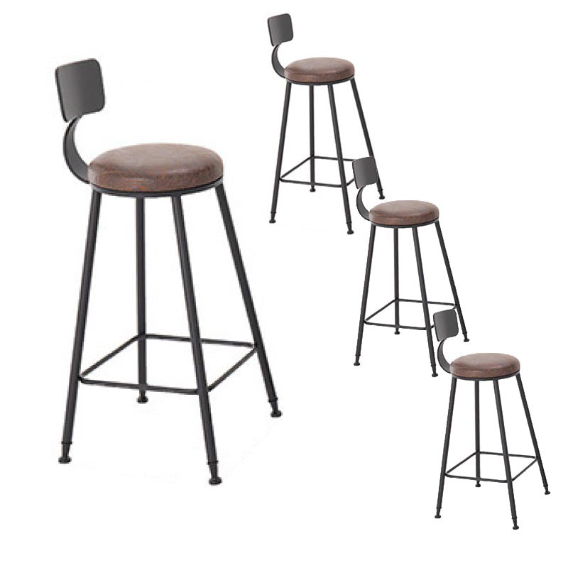 Industrial 1/3/4/5 Pieces Bar Table Set Round Pine Wood Counter Table with Stools for Cafe Black-Brown 30"H Stools (Set of 4) Clearhalo 'Bar Furniture' 'furn' 'furn_home_bar_bar_sets' 'Furniture' 'Home Bars & Bar Sets' 'home_bar_bar_sets' 'Kitchen & Dining Furniture' 6105186