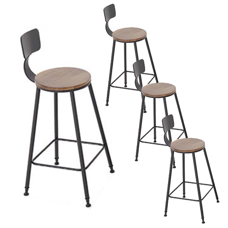 Industrial 1/3/4/5 Pieces Bar Table Set Round Pine Wood Counter Table with Stools for Cafe Dark Brown 30"H Stool (Set of 4) Clearhalo 'Bar Furniture' 'furn' 'furn_home_bar_bar_sets' 'Furniture' 'Home Bars & Bar Sets' 'home_bar_bar_sets' 'Kitchen & Dining Furniture' 6105189