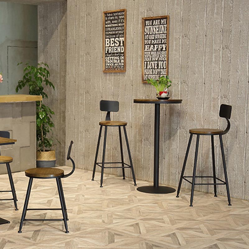 Industrial 1/3/4/5 Pieces Bar Table Set Round Pine Wood Counter Table with Stools for Cafe Clearhalo 'Bar Furniture' 'furn' 'furn_home_bar_bar_sets' 'Furniture' 'Home Bars & Bar Sets' 'home_bar_bar_sets' 'Kitchen & Dining Furniture' 6105191