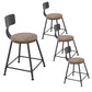 Industrial 1/3/4/5 Pieces Bar Table Set Round Pine Wood Counter Table with Stools for Cafe Brown 17.7"H Stool (Set of 4) Clearhalo 'Bar Furniture' 'furn' 'furn_home_bar_bar_sets' 'Furniture' 'Home Bars & Bar Sets' 'home_bar_bar_sets' 'Kitchen & Dining Furniture' 6105194