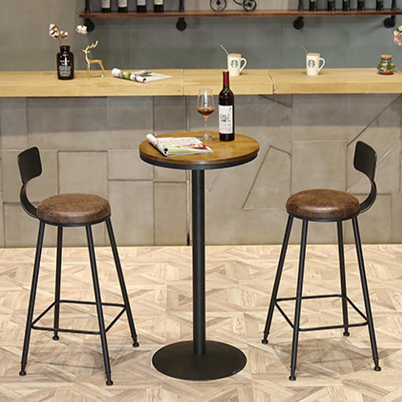 Industrial 1/3/4/5 Pieces Bar Table Set Round Pine Wood Counter Table with Stools for Cafe Clearhalo 'Bar Furniture' 'furn' 'furn_home_bar_bar_sets' 'Furniture' 'Home Bars & Bar Sets' 'home_bar_bar_sets' 'Kitchen & Dining Furniture' 6105198