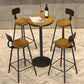 Industrial 1/3/4/5 Pieces Bar Table Set Round Pine Wood Counter Table with Stools for Cafe 5 Pieces: 1 Dark Brown Table, 4 Dark Brown Stools Clearhalo 'Bar Furniture' 'furn' 'furn_home_bar_bar_sets' 'Furniture' 'Home Bars & Bar Sets' 'home_bar_bar_sets' 'Kitchen & Dining Furniture' 6105201