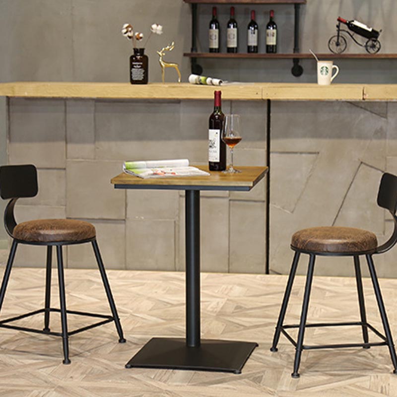 Industrial 1/3/4/5 Pieces Bar Table Set Round Pine Wood Counter Table with Stools for Cafe 3 Pieces: 1 Light Brown Table, 2 Light Brown Stools Clearhalo 'Bar Furniture' 'furn' 'furn_home_bar_bar_sets' 'Furniture' 'Home Bars & Bar Sets' 'home_bar_bar_sets' 'Kitchen & Dining Furniture' 6105206