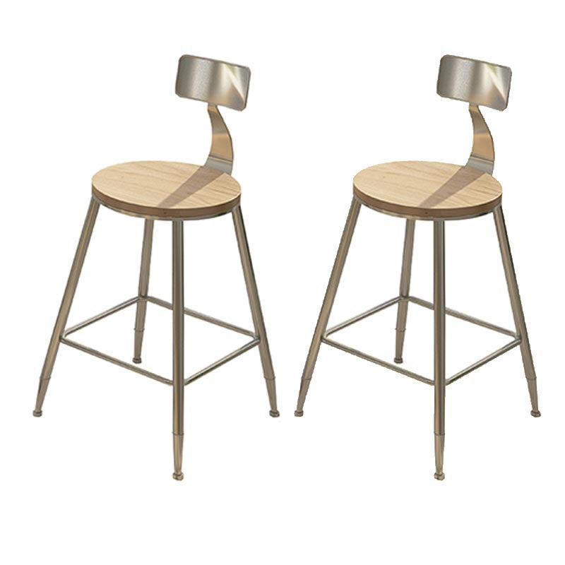 1/2/3/5 Pieces Stools Set Industrial Chrome Metal Pub Table Set for Small Places Wood 18"H Stools (Set of 2) Clearhalo 'Bar Furniture' 'furn' 'furn_home_bar_bar_sets' 'Furniture' 'Home Bars & Bar Sets' 'home_bar_bar_sets' 'Kitchen & Dining Furniture' 6105354