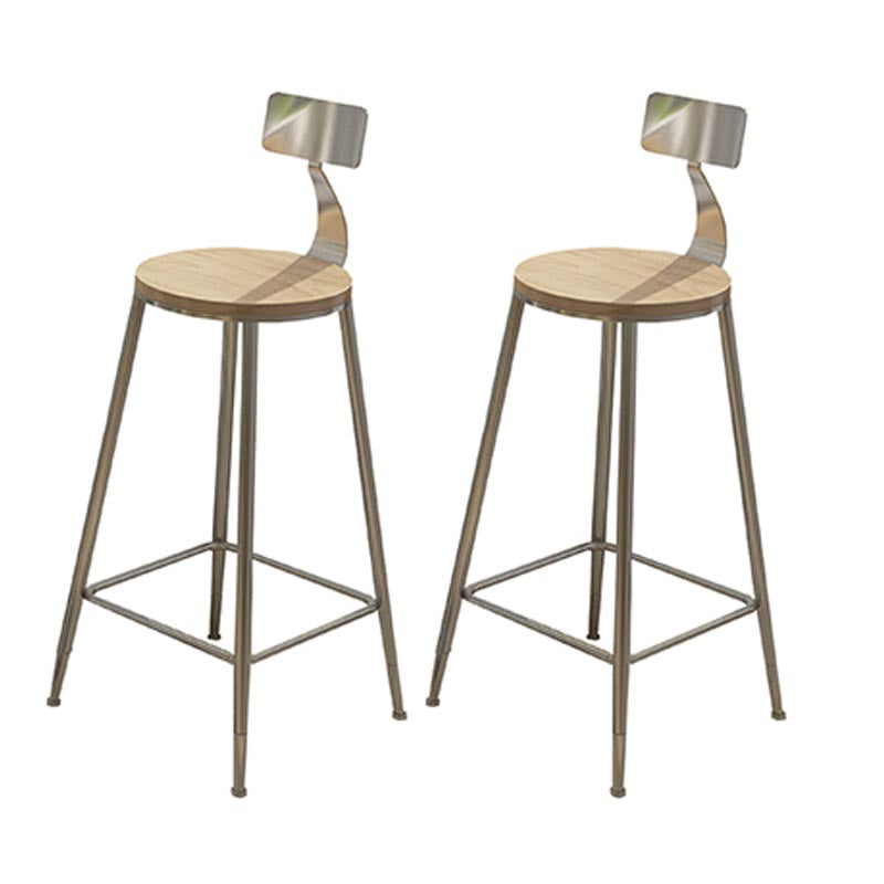 1/2/3/5 Pieces Stools Set Industrial Chrome Metal Pub Table Set for Small Places Light-Brown 26"H Stool (Single) Clearhalo 'Bar Furniture' 'furn' 'furn_home_bar_bar_sets' 'Furniture' 'Home Bars & Bar Sets' 'home_bar_bar_sets' 'Kitchen & Dining Furniture' 6105357