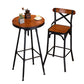 Industrial Round Bar Table Set 1/2 Pieces Solid Wood Bar Table Set for Indoor