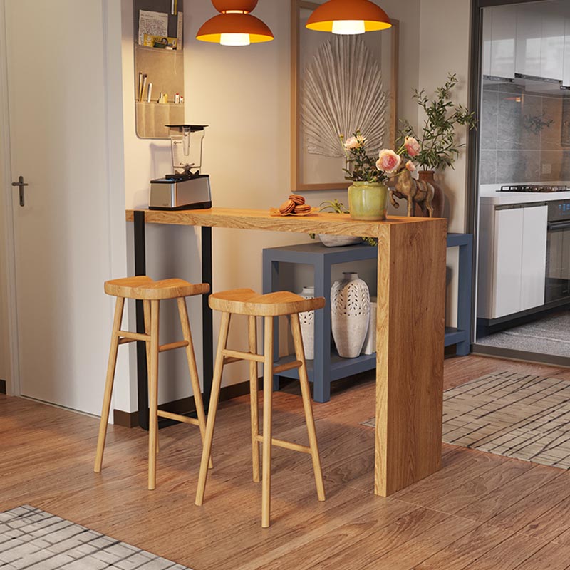 Moderne rechthoekige pub-eetset 1/2/3-delige massief houten aanrechttafel