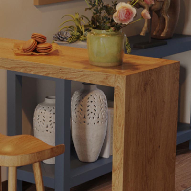 Moderne rechthoekige pub-eetset 1/2/3-delige massief houten aanrechttafel