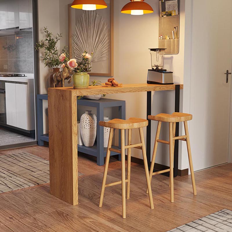 Moderne rechthoekige pub-eetset 1/2/3-delige massief houten aanrechttafel