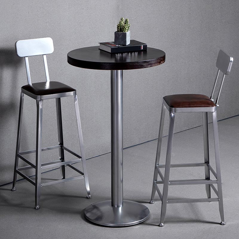 Set tavolo da bar in legno massello stile industriale da 1/2/3 pezzi