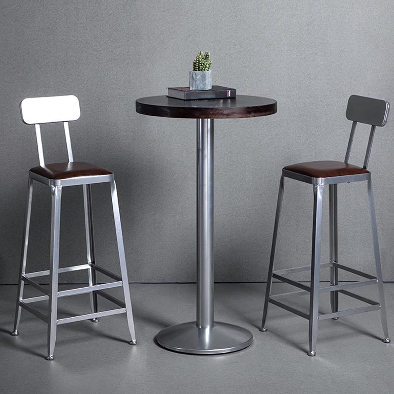 Set tavolo da bar in legno massello stile industriale da 1/2/3 pezzi