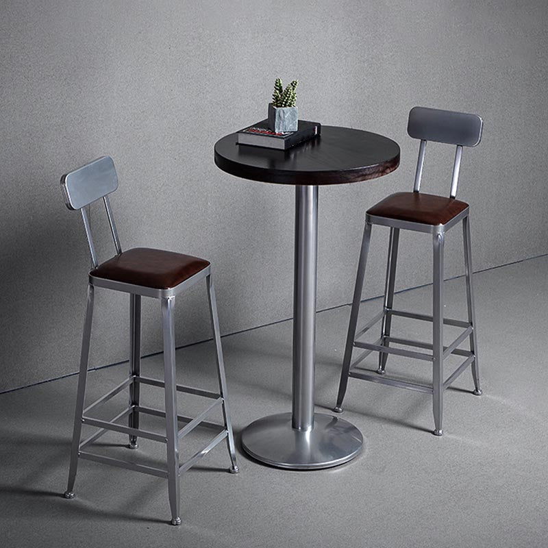 Set tavolo da bar in legno massello stile industriale da 1/2/3 pezzi